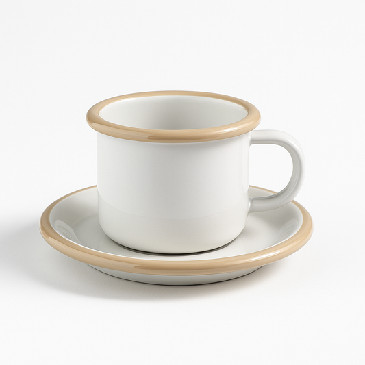 COFFEE CUP WITH HANDLE + PLATE - 50 ML